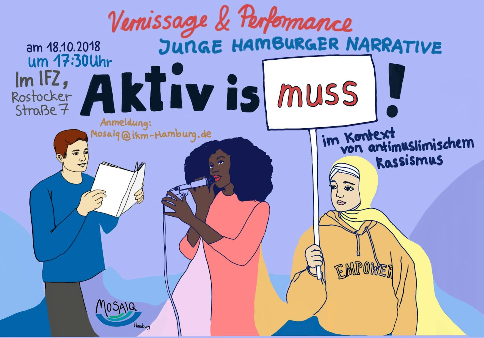 Aktiv-is-mus Vernissage und Performance Flyer

